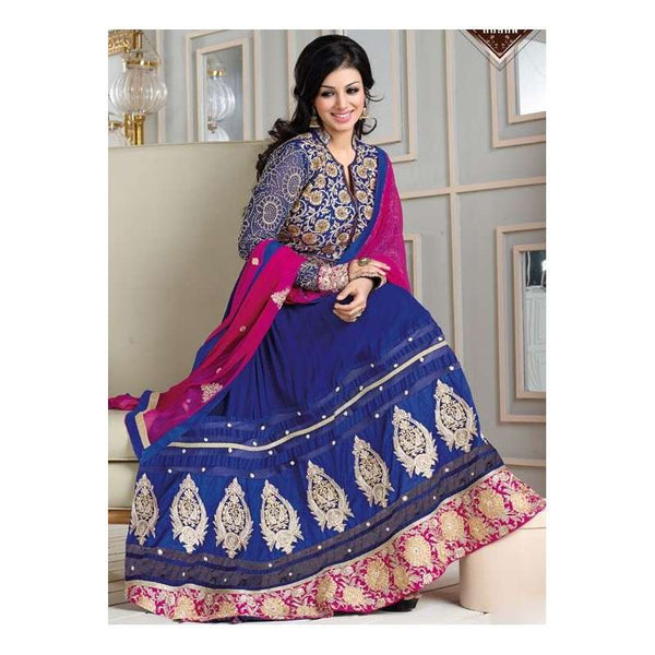 Dark Blue AYESHA TAKIA "HUSAN" WEDDING WEAR DESIGNER DRESS - Asian Party Wear