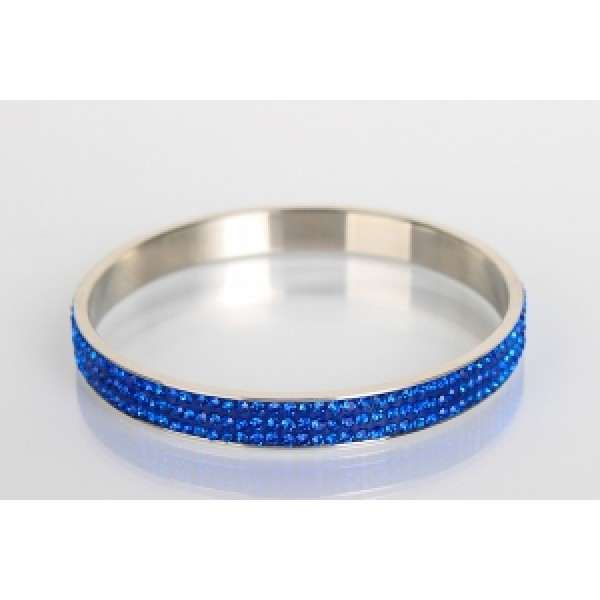 DARK BLUE CRYSTAL SHAMBALLA BANGLE - Asian Party Wear