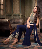 Dark Blue with Gold Maskeen Maisha Crush Dress (Ma2204) - Asian Party Wear