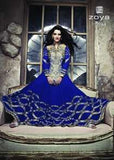 ZCM11003 Blue Zoya Colour Maxi Suit - Asian Party Wear