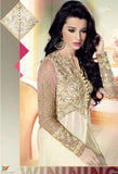 L19005 WHITE LAVINA HEAVY EMBRIODERD DESIGNER DRESS - Asian Party Wear