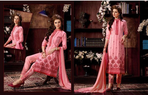 KIYAZA PENTAHOUSE PINK PURE COTTON SALWAR KAMEEZ SUIT - Asian Party Wear