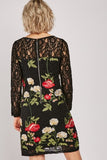 Ladies Black Embroidered Lace Skater Dress - Asian Party Wear