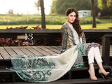 ZC04 Faraz Manan White Lawn Crescent Summer Suit 2015 [ Replica ] - Asian Party Wear