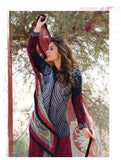 FM18 MAROON AND BLACK READYMADE KAREENA KAPOOR STYLISH READY MADE LAWN SUIT - Asian Party Wear