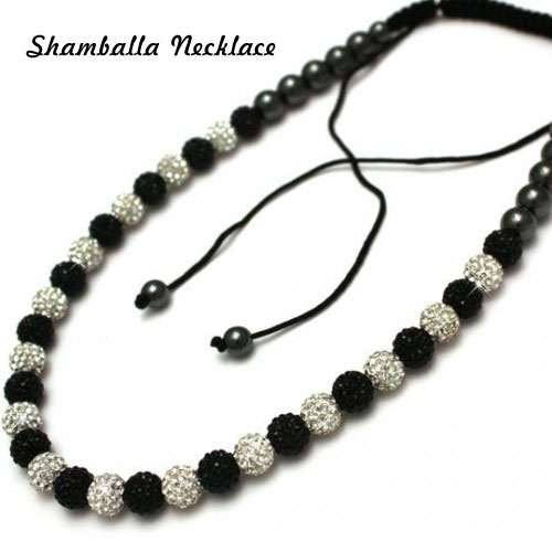 Full New Black & White Unisex Real Crystal Necklace - Asian Party Wear