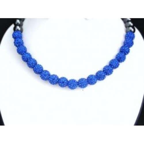 FULL NEW BLUE REAL CRYSTAL NECKLACE - Asian Party Wear