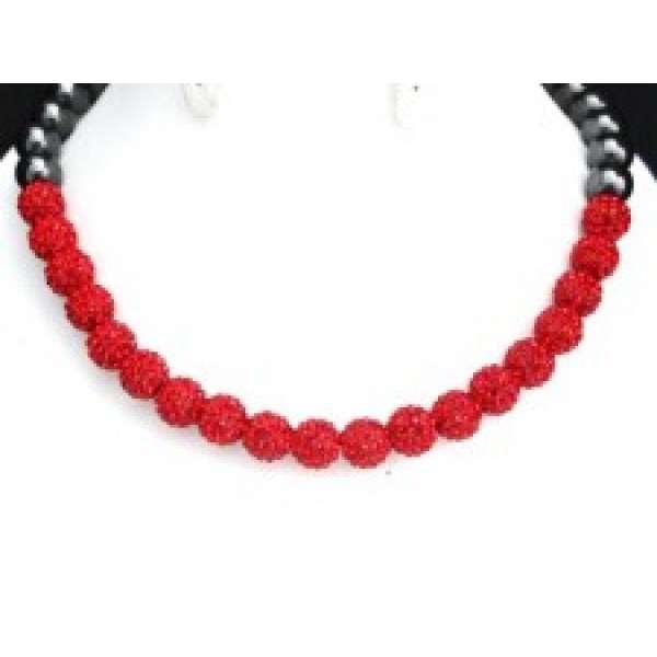 Full New Red Real Crystal  Necklace - Asian Party Wear