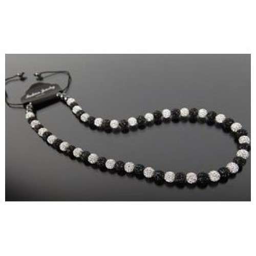 FULL SWAROVSKI CRYSTAL BLACK AND SILVER/WHITE NECKLACE - Asian Party Wear