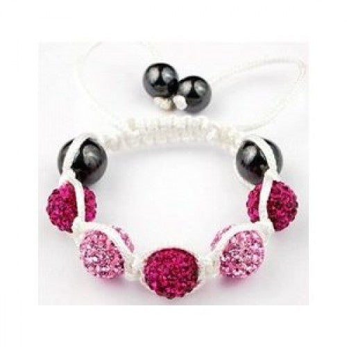 FUSCHIA AND PINK FULL CRYSTAL BALL CHILDREN/BABIES/KIDS BRACELET - Asian Party Wear