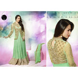 GL3802 Light Green GLOSSY MALAIKA ARORA ANARKALI DRESS - Asian Party Wear