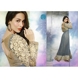 GL3803 Lilac Gray GLOSSY MALAIKA ARORA ANARKALI DRESS - Asian Party Wear