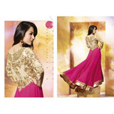 GL3804 Pink GLOSSY MALAIKA ARORA ANARKALI DRESS - Asian Party Wear