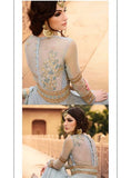 7108 ICE BLUE GLOSSY DESIGNER GEORGETTE LEHENGA - Asian Party Wear