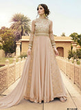 7108-B PEACH GLOSSY WEDDING WEAR ANARKALI GOWN - Asian Party Wear