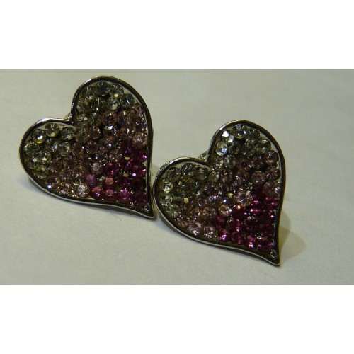 GORGEOUS NEW TWO TONE HEART SHAPED EARRINGS - Asian Party Wear