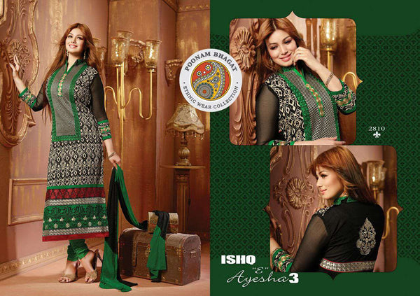 Green AYESHA TAKIA PARTY WEAR ISHQ-E-AYESHA SEMI STITCHED SHALWAR KAMEEZ - Asian Party Wear