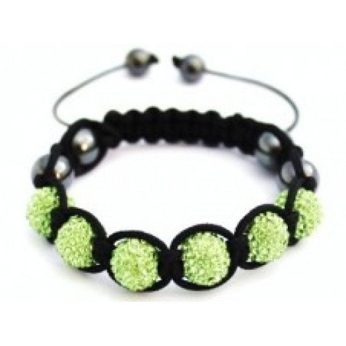 GREEN CRYSTAL BALL BRACELET - Asian Party Wear