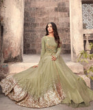 NILE GREEN MAISHA ZUAAN WEDDING WEAR GOWN - Asian Party Wear