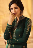 Green Banarasi Jacquard Indian Designer Party Suit (2 Weeks Delivery) - Asian Party Wear