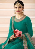 Green Floor Length Kaseesh Prachi Desai Anarakli Dress - Asian Party Wear