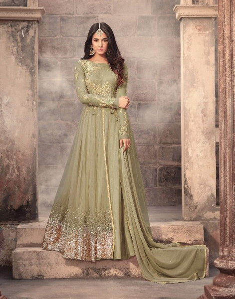 NILE GREEN MAISHA ZUAAN WEDDING WEAR GOWN - Asian Party Wear