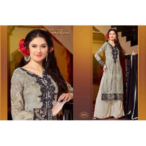 Z2601 GREY MARIA B STYLE PAKISTANI SUIT - Asian Party Wear