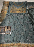 Grey Indian Designer Bridal Anarkali Dress - Asian Party Wear