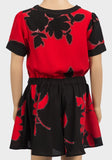 Girls Red and Black Floral Style Designer Party Play Suit - Asian Party Wear