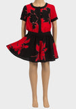 Girls Red and Black Floral Style Designer Party Play Suit - Asian Party Wear