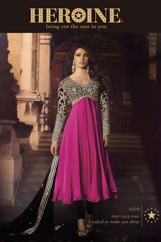 H5029 Heroine Pink Black Priyanka Chopra suit 5029 - Asian Party Wear