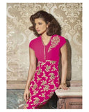 5126 HOT PINK HEROINE PRIYANKA CHOPRA GEORGETTE STRAIGHT CUT SUIT - Asian Party Wear