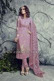 Hot Pink Indian Pakistani Georgette Churidar Party Wear Suit - Asian Party Wear