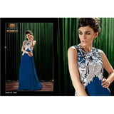 HR5083 Snorkel Blue Stunning New Anushka Sharma Bombay Velvet Gown Anarkali Dresses - Asian Party Wear