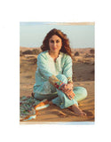 FM12 LIGHT BLUE KAREENA KAPOOR STYLISH SPRING SUMMER READY MADE LAWN SUIT - Asian Party Wear