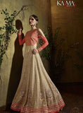 8100 PINK AND CREAM KARMA TRENDS DESIGNER ANARKALI DRESS - Asian Party Wear