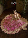 8103 PINK AND BROWN KARMA TRENDS ANARKALI DRESS - Asian Party Wear