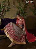 8106 RED AND GREY KARMA TRENDS ANARKALI DRESS - Asian Party Wear