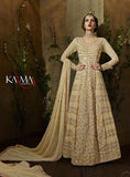 8107 CREAM KARMA TRENDS ANARKALI DRESS - Asian Party Wear