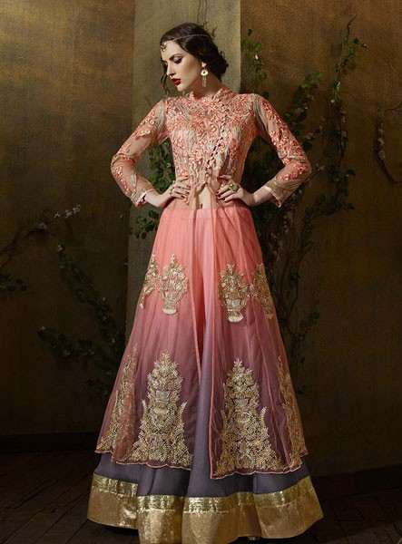 8108 PINK KARMA TRENDS ANARKALI STYLE EID DRESS 2016 - Asian Party Wear