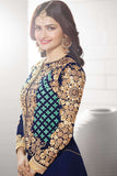 K3931 NAVY BLUE KASEESH PRACHI DESIGNER ANARKALI SUIT - Asian Party Wear