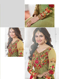 K3935 MENDHI GREEN EID PARTY ANARKALI SUIT - Asian Party Wear