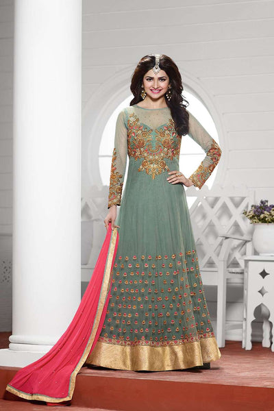 K3937 GREY KASEESH PRACHI-19 DESIGNER ANARKALI SUIT - Asian Party Wear