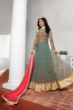 K3937 GREY KASEESH PRACHI-19 DESIGNER ANARKALI SUIT - Asian Party Wear