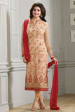 K4291 PEACH KASEESH PRACHI-22 STRAIGHT SALWAR KAMEEZ SUIT - Asian Party Wear