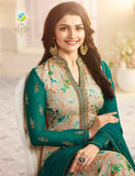 6361 TEAL AND BEIGE KASEESH VICTORIA PARTY WEAR STRAIGHT CHURIDAR SALWAR KAMEEZ - Asian Party Wear