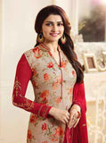 6362 RED AND BEIGE KASEESH VICTORIA PARTY WEAR STRAIGHT CHURIDAR SALWAR KAMEEZ - Asian Party Wear