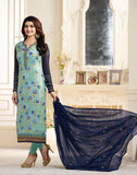 6366 BLUE AND LIGHT TURQUOISE KASEESH VICTORIA PARTY WEAR STRAIGHT CHURIDAR SALWAR KAMEEZ - Asian Party Wear