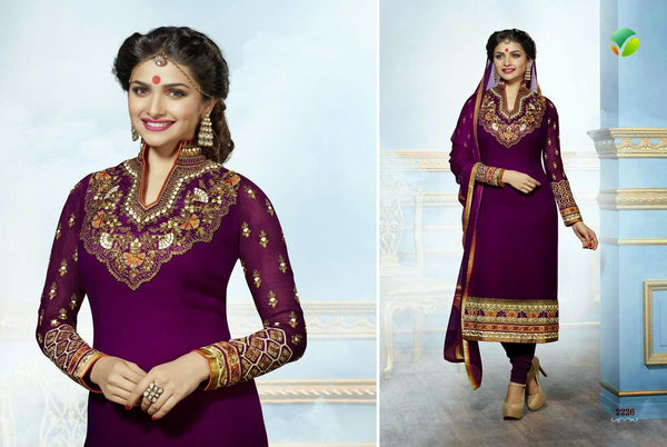 Purple with Golden KASEESH PRACHI-5 PARTY WEAR SHALWAR KAMEEZ - Asian Party Wear