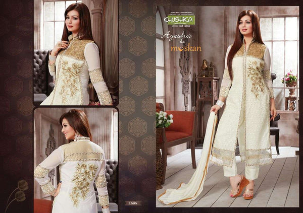 KH1505 WHITE AYESHA TAKIA MUSKAN SALWAR KAMEEZ SUIT - Asian Party Wear